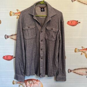 Johnnie-O. Blue striped flannel button down, buttery soft